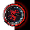 Fireball Retro Round Neon Wall Analog Clock with Pull Chain, 14.5"